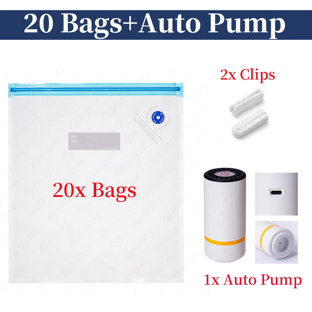 Kit De 5 Bolsas De Vacío Para Filamento Con Bomba Eléctrica