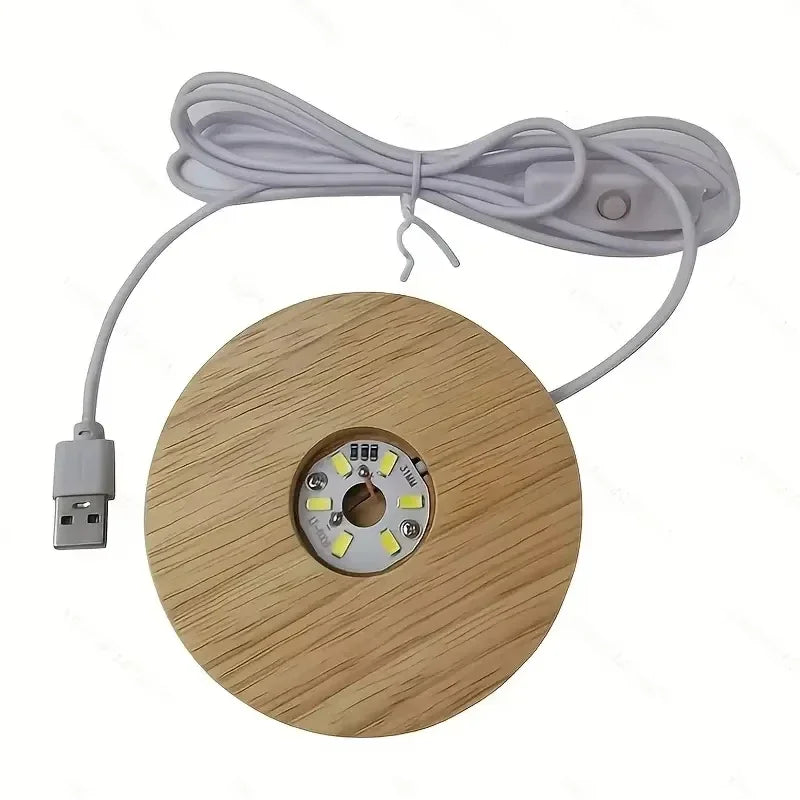Base LED USB Para Lámparas De Acrílico Y Litofanías
