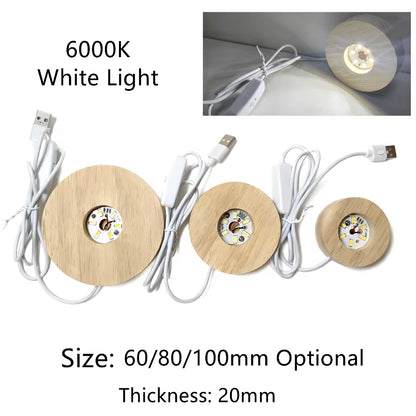 Base LED de madera cuadrada con mando RGB para figuras