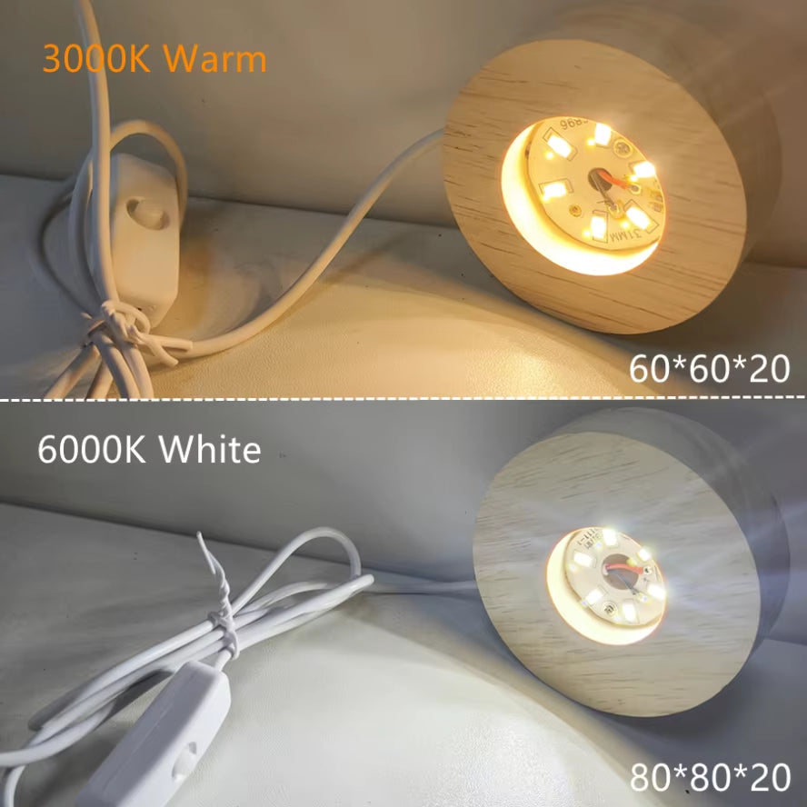 Base LED de madera cuadrada con mando RGB para figuras