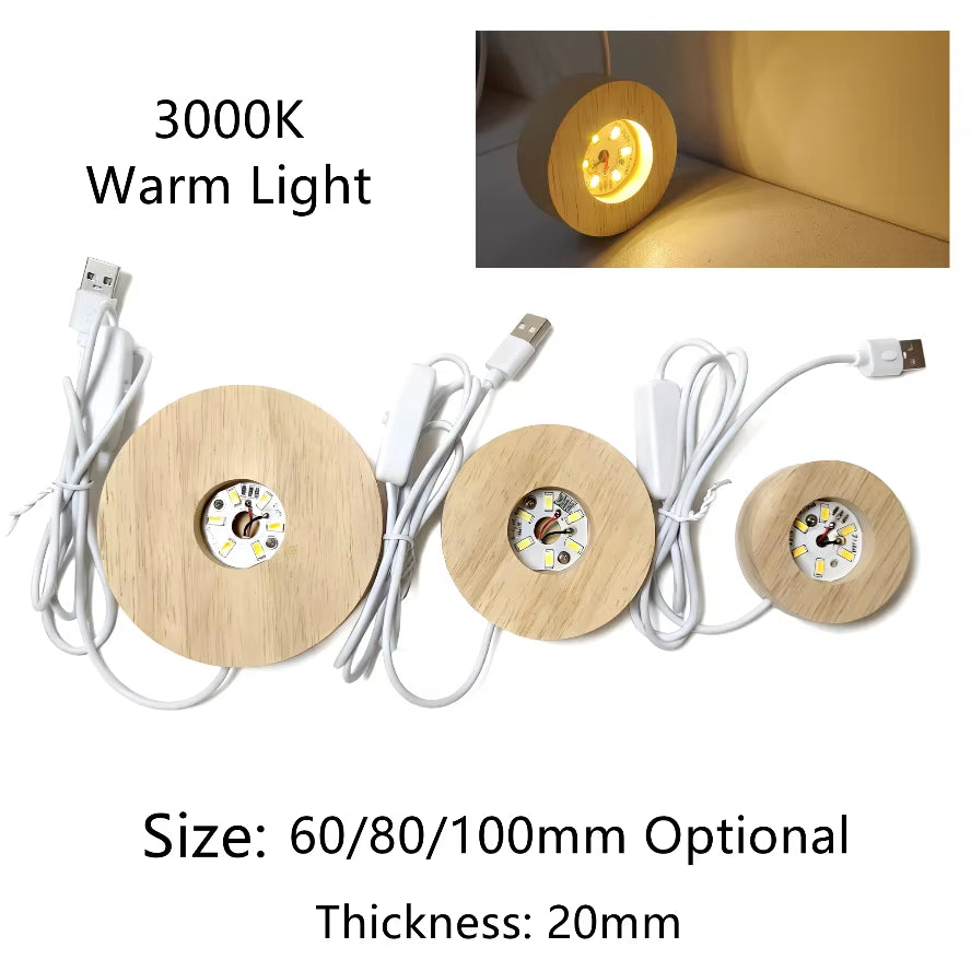 Base LED de madera cuadrada con mando RGB para figuras