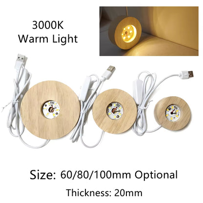 Base LED de madera cuadrada con mando RGB para figuras