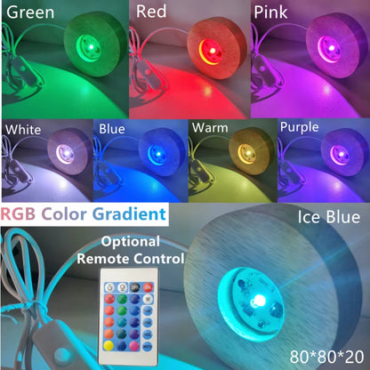 Base LED de madera cuadrada con mando RGB para figuras