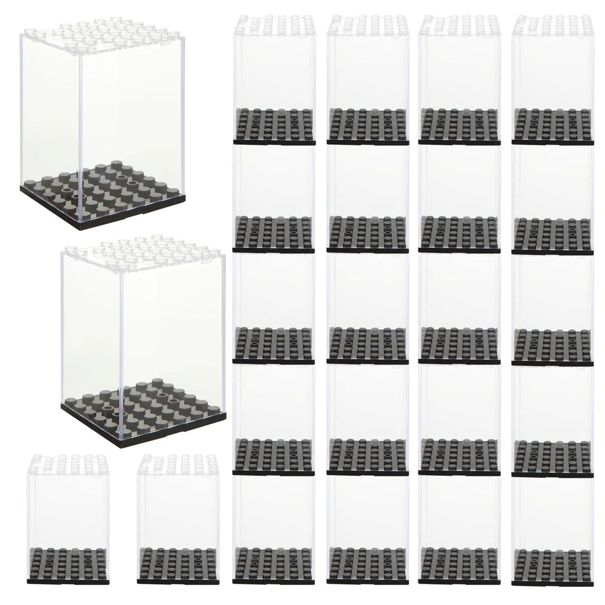 Urnas acrílicas apilables para minifiguras