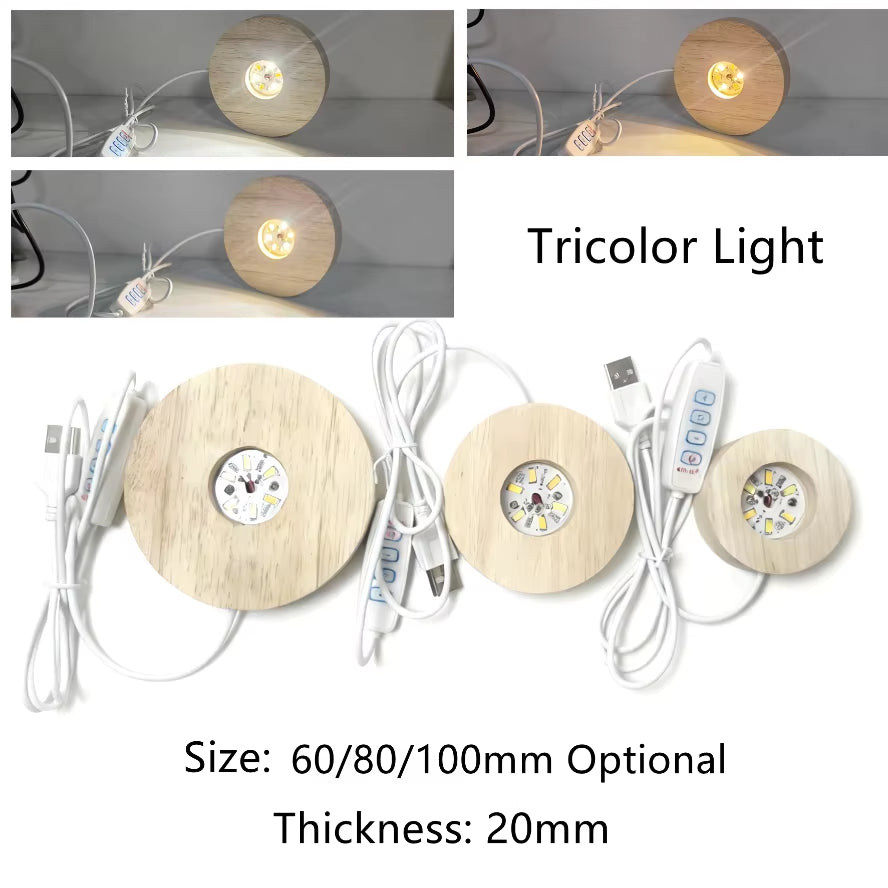 Base LED de madera cuadrada con mando RGB para figuras