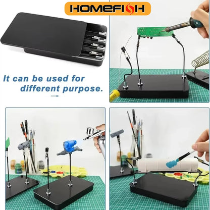 Soporte De Pintura Con 12 Pinzas Magnéticas Flexibles Y Caja Metálica