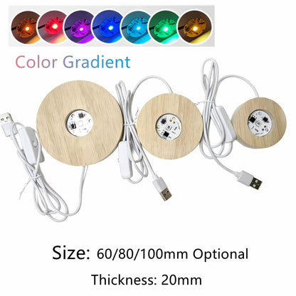 Base LED de madera cuadrada con mando RGB para figuras