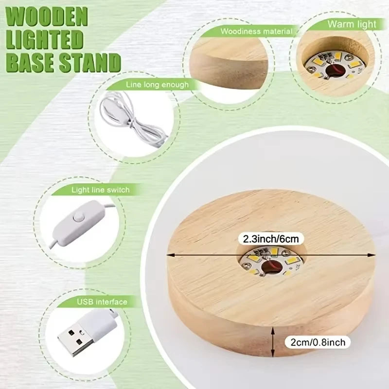 Base LED USB Para Lámparas De Acrílico Y Litofanías