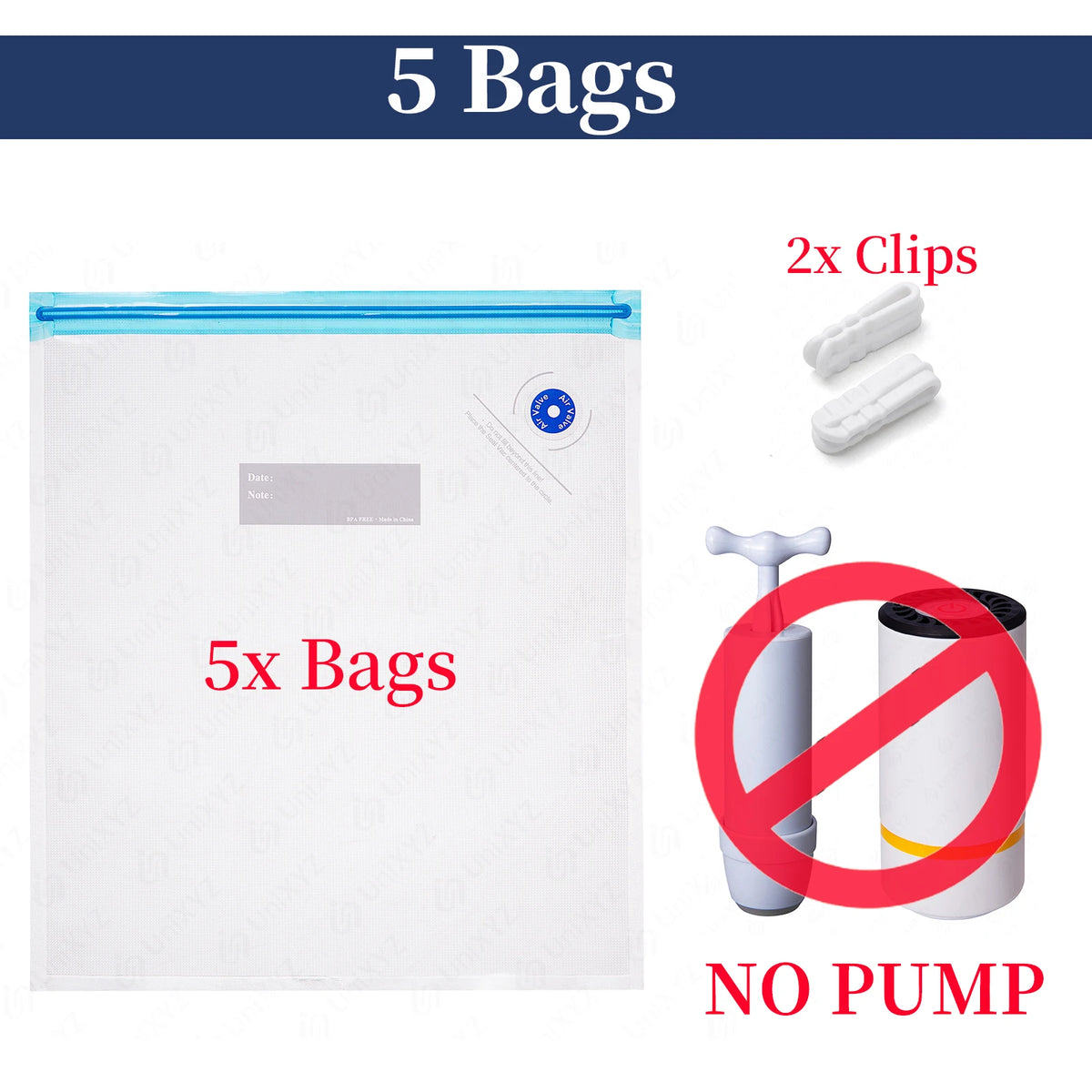 Kit De 5 Bolsas De Vacío Para Filamento Con Bomba Eléctrica